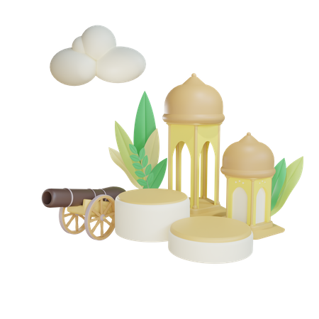 Podium Ramadan 3D Illustration