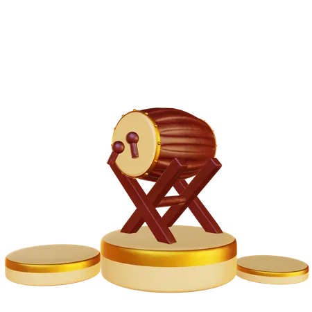 Podium de tambour islamique  3D Illustration