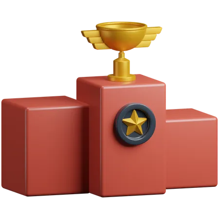 Podium + Trophy  3D Icon