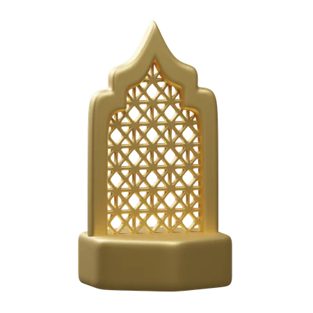 Podium with islamic ornament  3D Icon