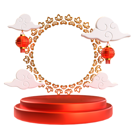 Podium With Latern  3D Icon