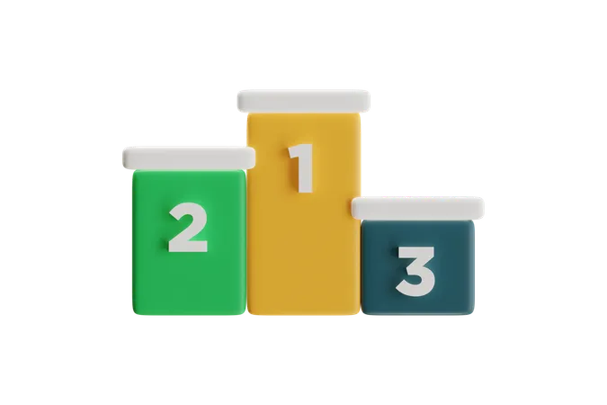 Podium With Numbered Containers  3D Icon