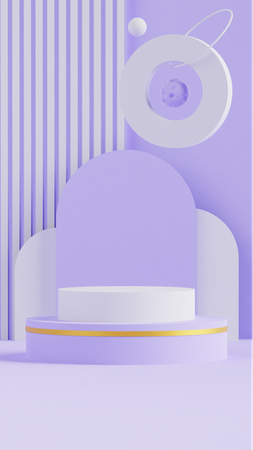 Podium with Purple Color Background  3D Icon