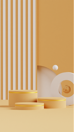 Podium Yellow Color Background  3D Icon