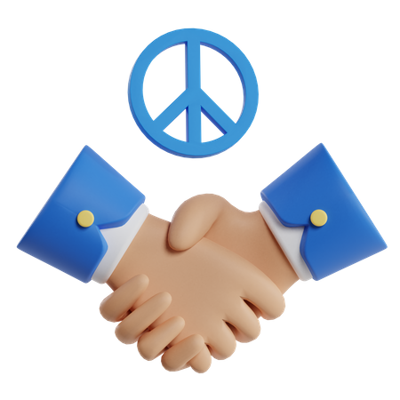 Poignée de main de paix  3D Illustration