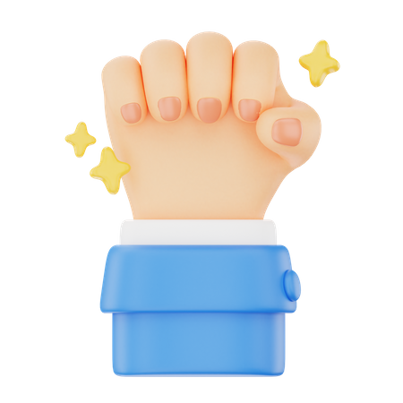 Poing fermé, geste de la main levé  3D Icon