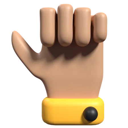 Geste de la main du poing levé  3D Icon