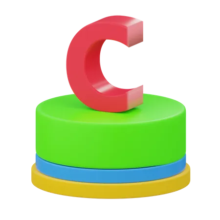 Point Alphabet C  3D Icon