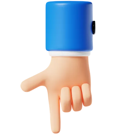 Point Down Hand Gesture 3 D Illustration 3D Icon