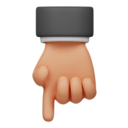 Point Down Hand  3D Icon