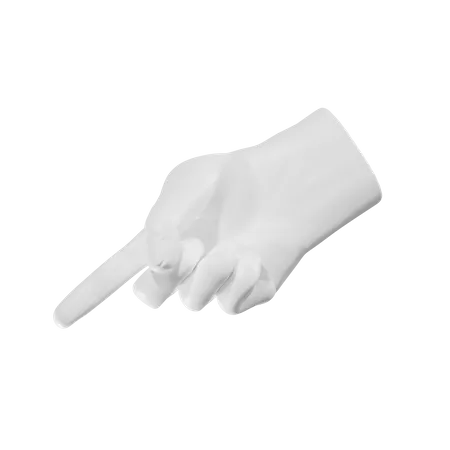 Point Down Hand Gesture 3D Illustration