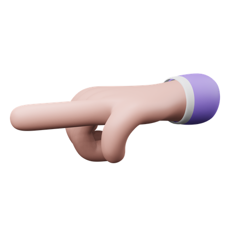 Point Left Hand Gesture  3D Illustration