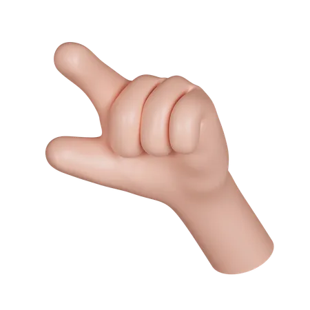 Point Left Hand Gesture  3D Icon