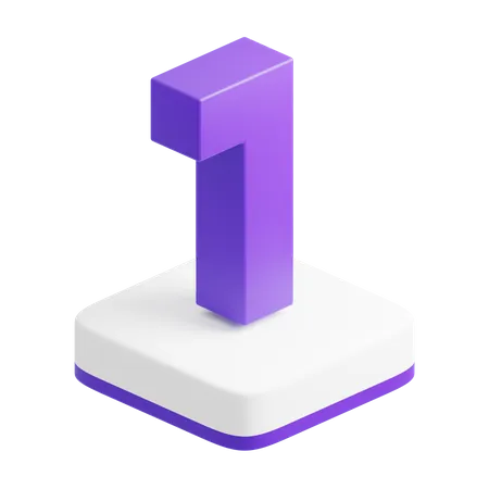 Point Number 1  3D Icon