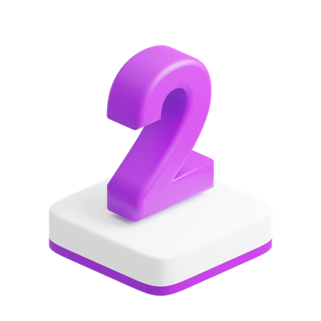 Point Number 2  3D Icon