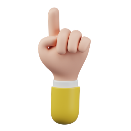Point Up Hand Gesture  3D Icon