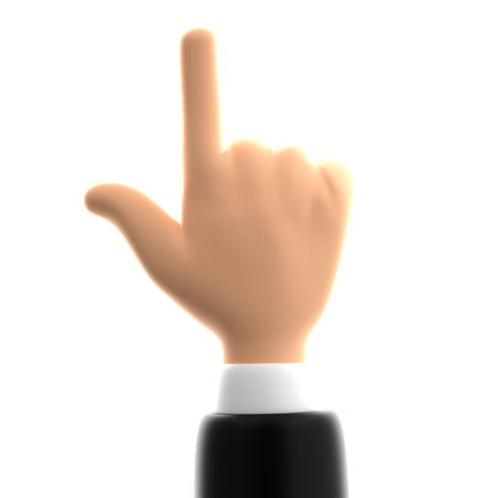 Point Up Hand Gesture  3D Icon