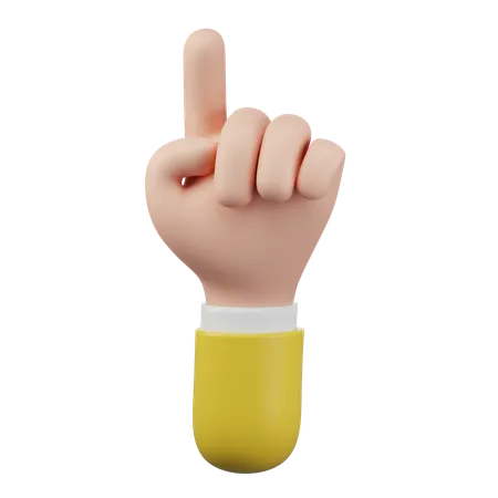 Point Up Hand Gesture  3D Icon