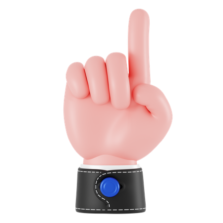 Point Up Hand Gesture  3D Icon