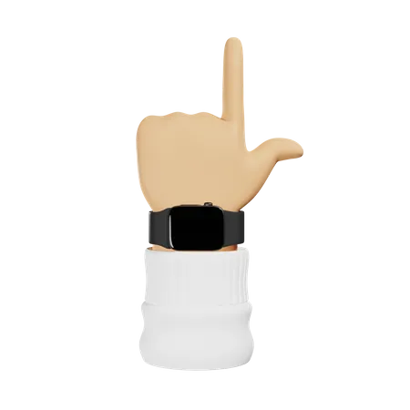 Point up hand gesture  3D Illustration