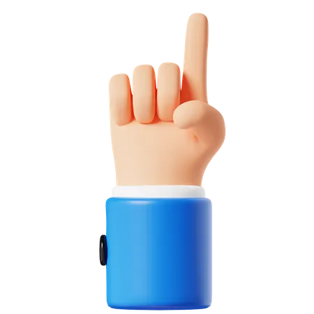 Point Up Hand Gesture 3 D Illustration 3D Icon