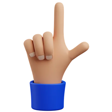 Geste de la main pointée  3D Icon