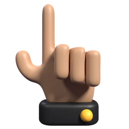 Pointant vers le haut, geste de la main  3D Icon