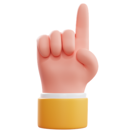 Pointer le doigt vers le haut, geste de la main  3D Icon