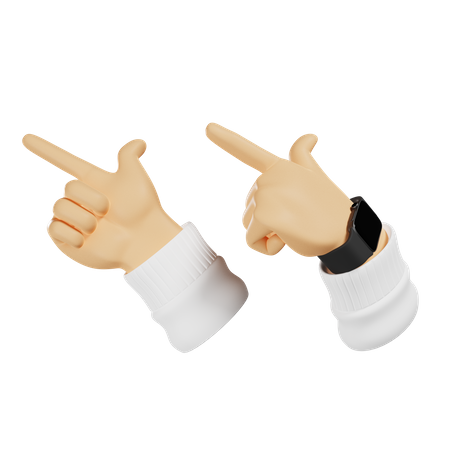 Pointer to the left hand gesture  3D Illustration
