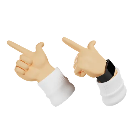 Pointer to the left hand gesture  3D Illustration