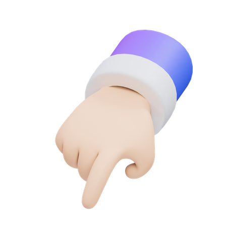 Pointing Down Gesture  3D Icon