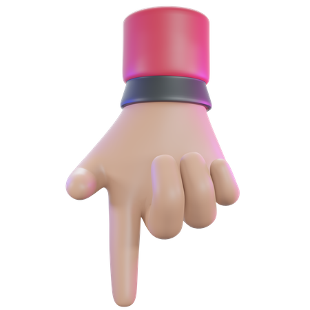 Pointing Down Gesture 3D Illustration