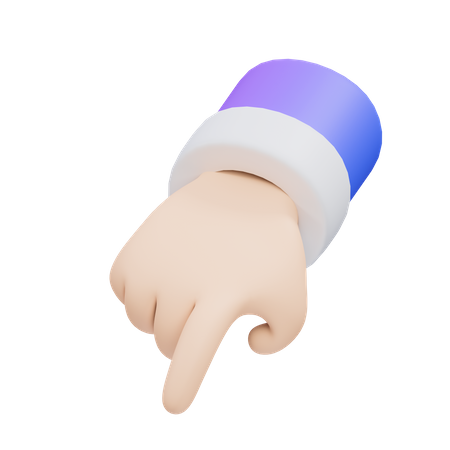 Pointing Down Gesture  3D Icon