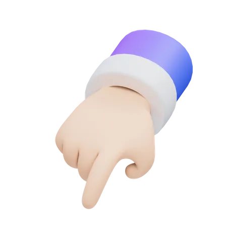 Pointing Down Gesture  3D Icon