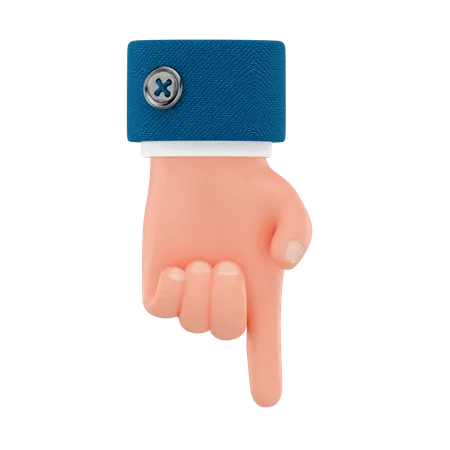 下を向く手  3D Icon