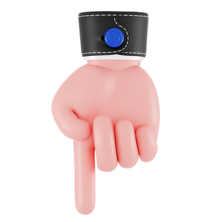 Pointing Down Hand Gesture  3D Icon