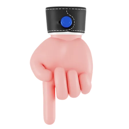 Pointing Down Hand Gesture  3D Icon