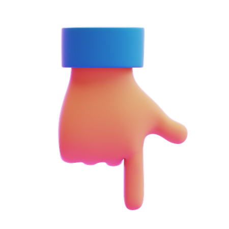 Pointing Down Hand Gesture  3D Icon