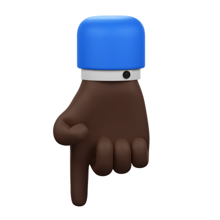 Pointing Down Hand Gesture  3D Icon