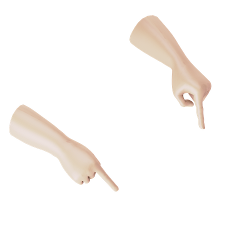 Pointing Down Hand Gesture  3D Illustration