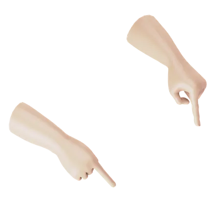 Pointing Down Hand Gesture  3D Illustration