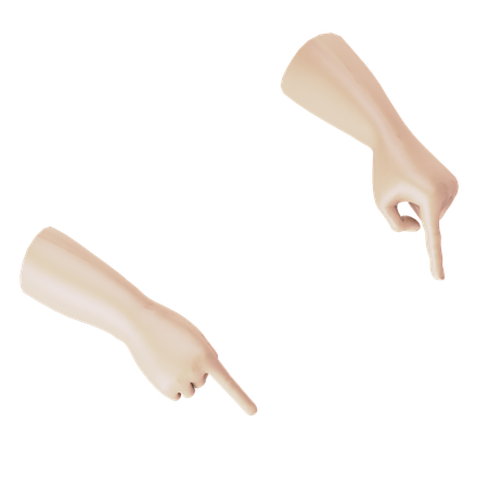 Pointing Down Hand Gesture  3D Illustration