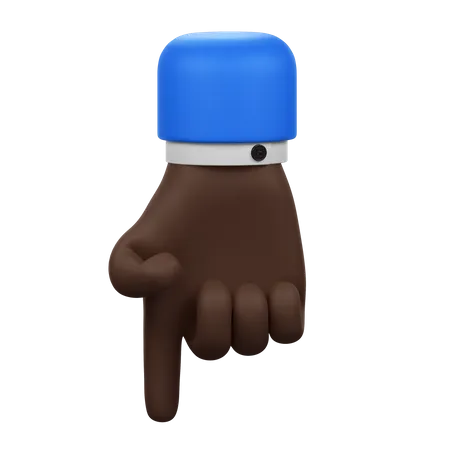 Pointing Down Hand Gesture  3D Icon