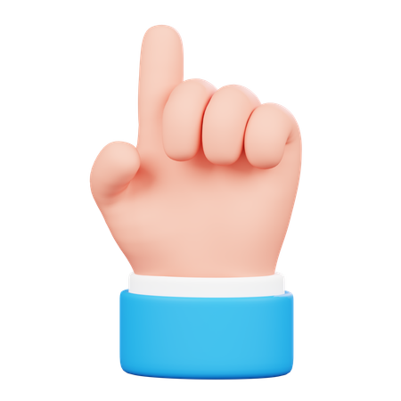 Pointing Finger Up Hand Gesture  3D Icon