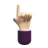 3d pointing hand emoji