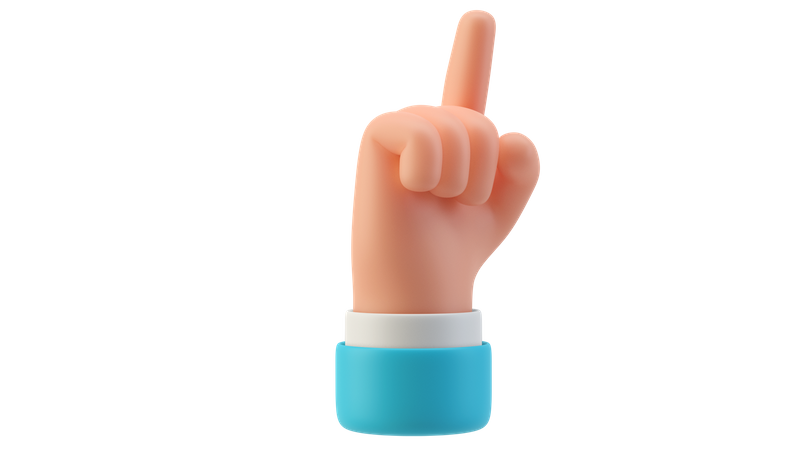 Pointing hand gesture  3D Illustration