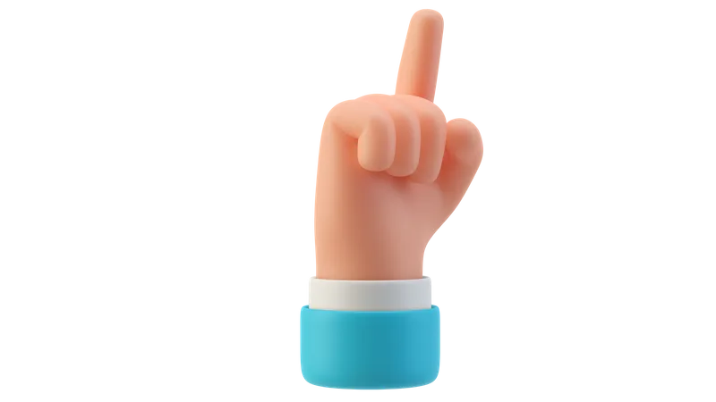 Pointing hand gesture 3D Illustration