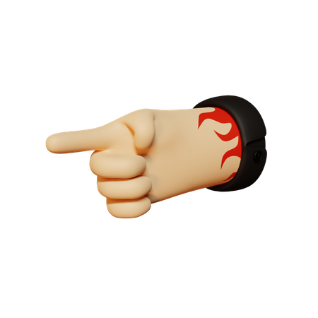 Pointing hand gesture  3D Illustration