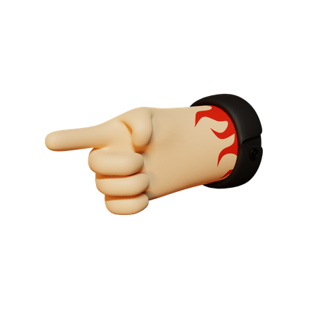 Pointing hand gesture 3D Illustration