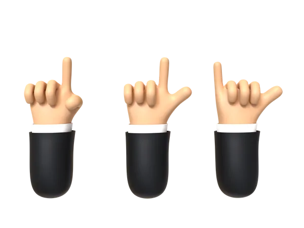 Illustration Of A 3 D Hand Gesture 3D Illustration